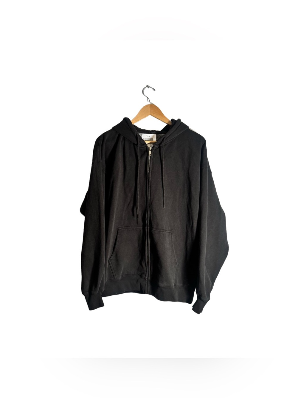 J. Galt Black Full Zip Hooded Sweatshirt Women's L/XL Oversized Casual Wear NWT